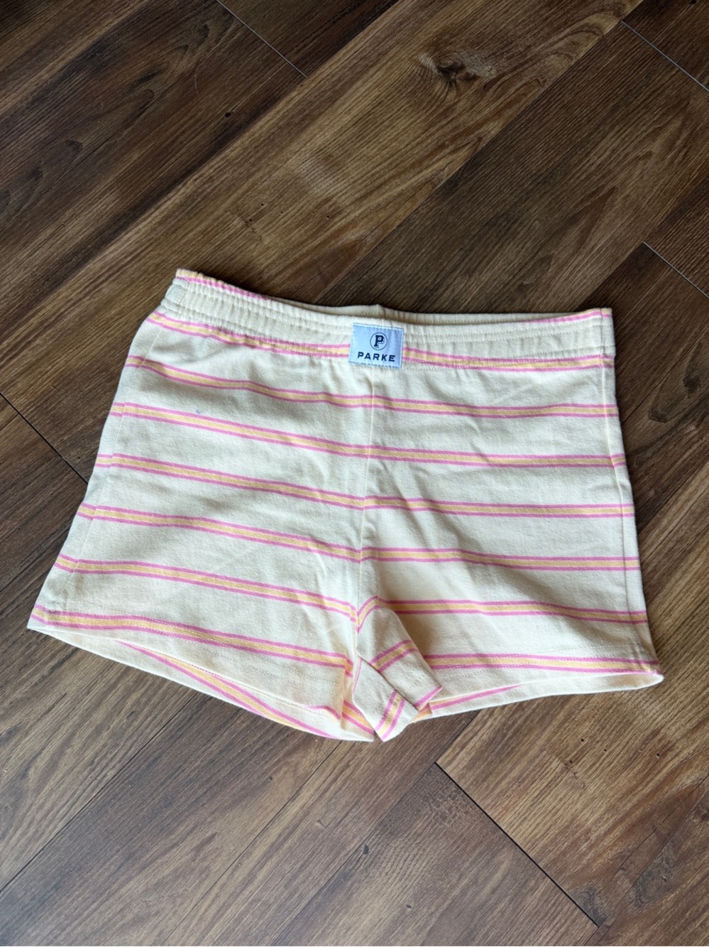 Parke Cream & Pink Striped Women’s Cotton Shorts
